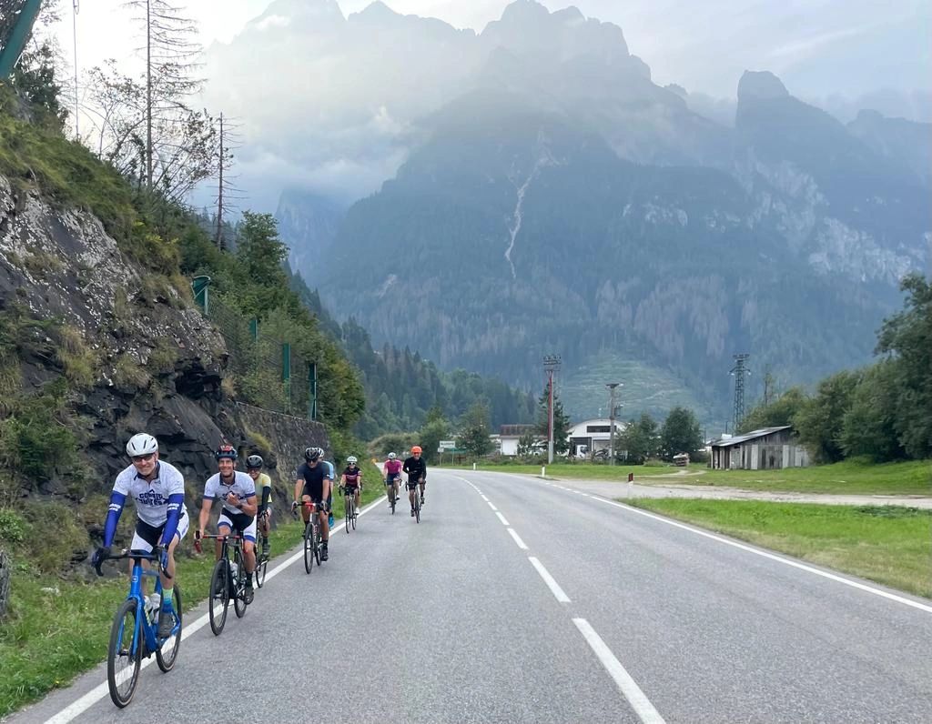 Cobalt Warhawk riding in the Dolomites