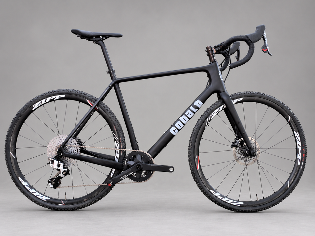 Cobalt Marauder previous-generation carbon all-road bike in matte black studio view